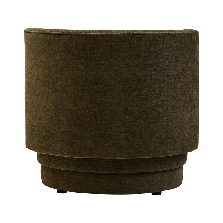 Drake Accent Chair - Curved - Forest Green Chenille Fabric