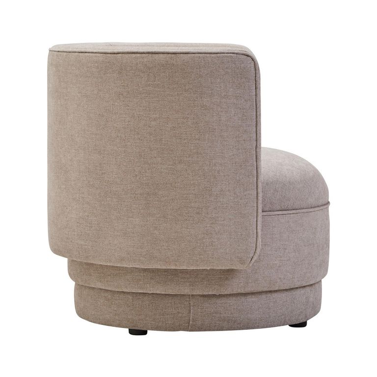 Drake Accent Chair - Curved - Taupe Chenille Fabric