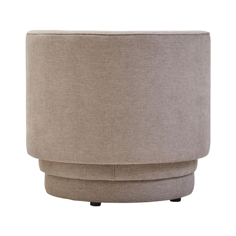 Drake Accent Chair - Curved - Taupe Chenille Fabric