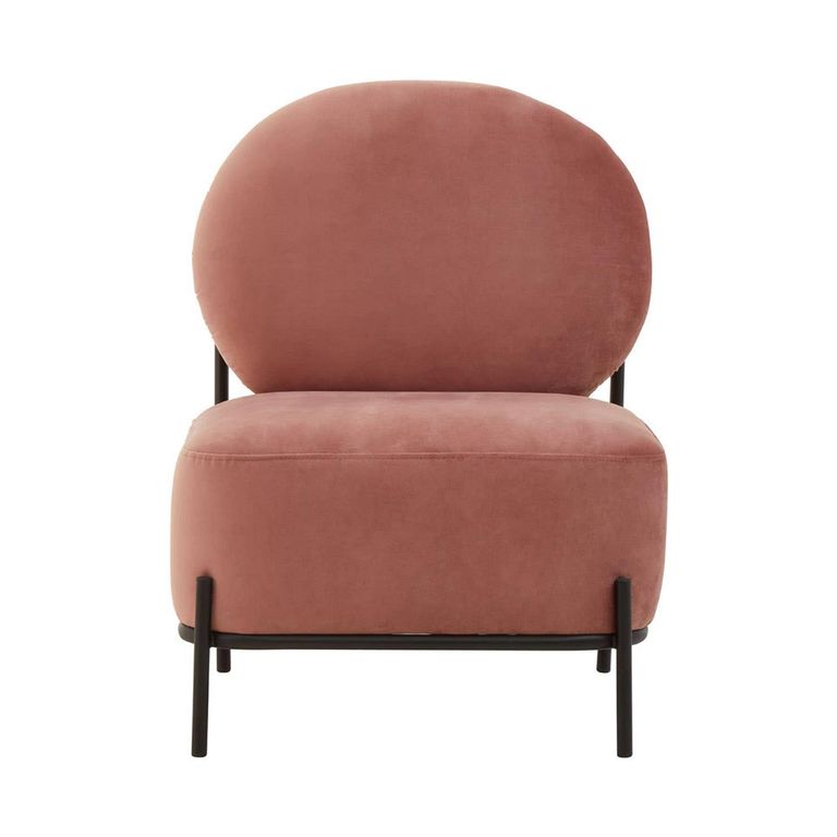 Haya Retro Chair - Dusky Rose Velvet Fabric