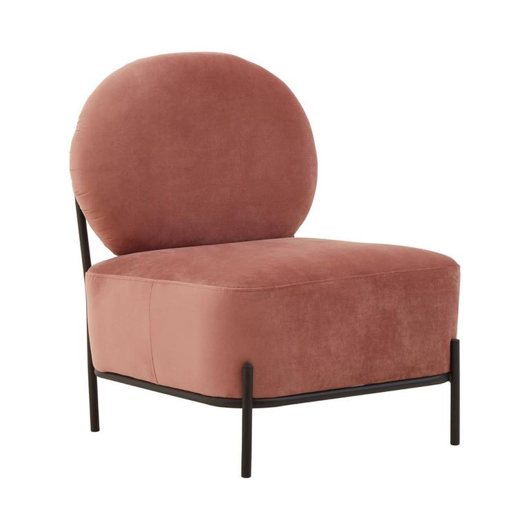 Haya Retro Chair - Dusky Rose Velvet Fabric