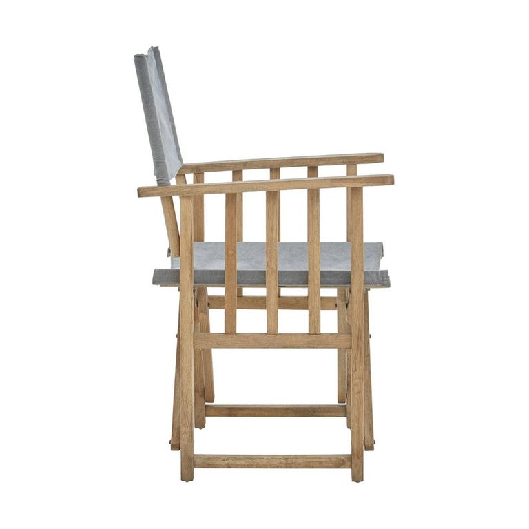 Hugh Chair - Grey Linen Fabric with American Oak