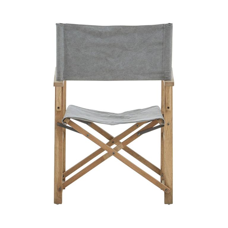 Hugh Chair - Grey Linen Fabric with American Oak