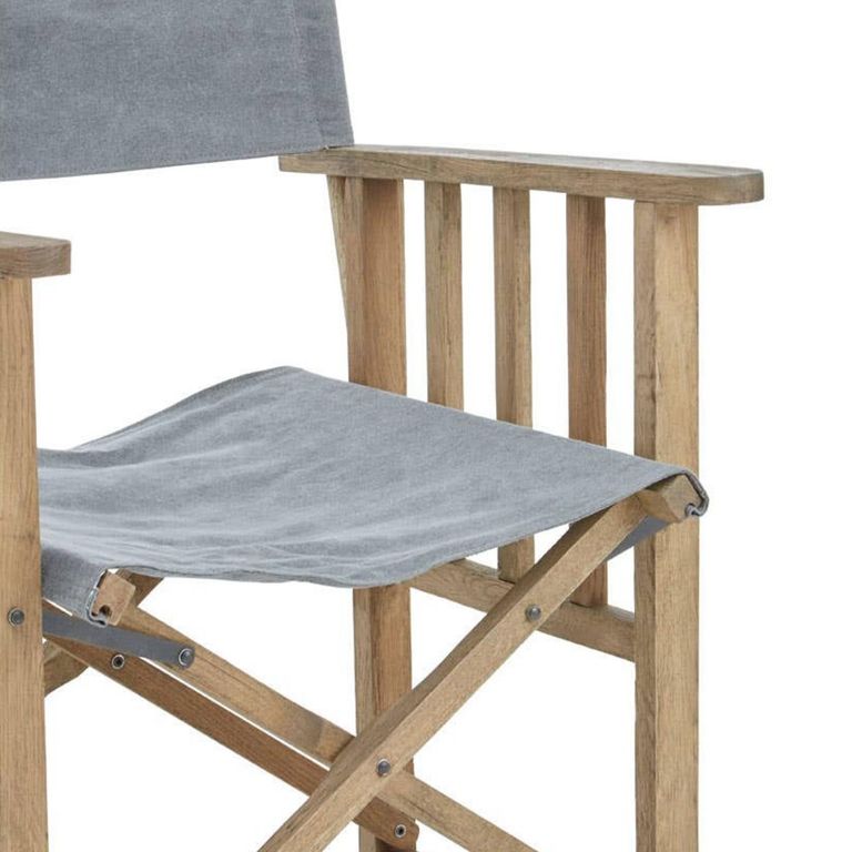 Hugh Chair - Grey Linen Fabric with American Oak