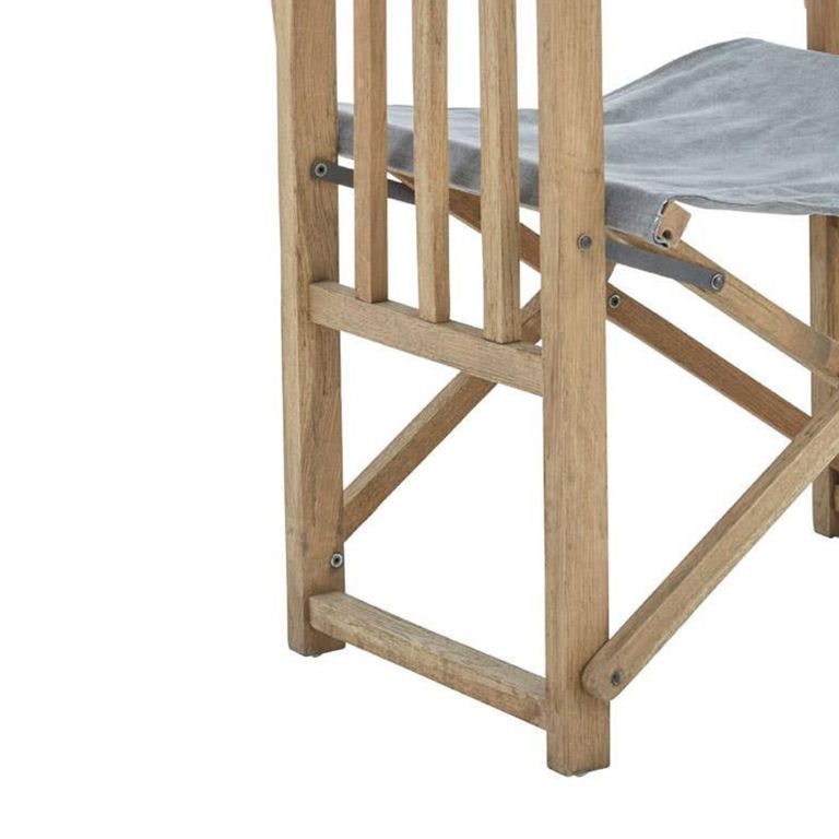 Hugh Chair - Grey Linen Fabric with American Oak