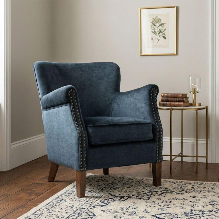 Harlow Accent Armchair - Deep Ocean - Fabric