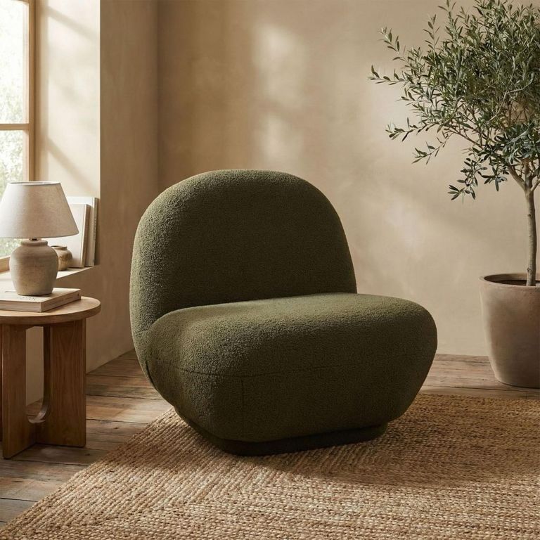 Maisie Accent Armless Chair - Green - Fabric