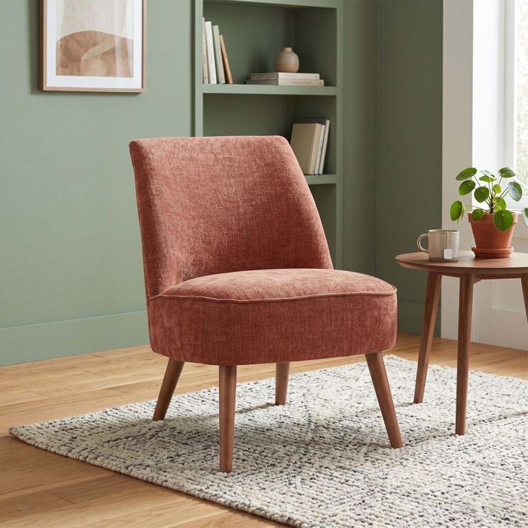 Reagan Accent Armless Chair - Copper - Fabric and Wood