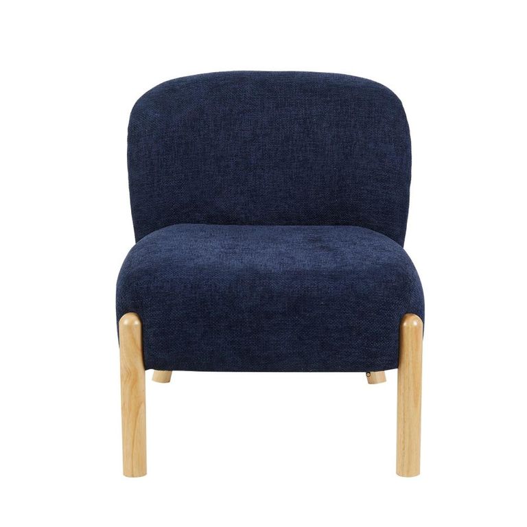 Alana Accent Armless Chair - Denim Blue - Fabric and Wood