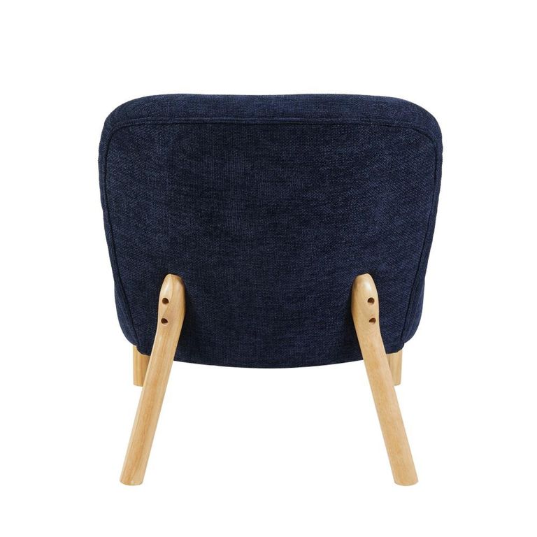 Alana Accent Armless Chair - Denim Blue - Fabric and Wood