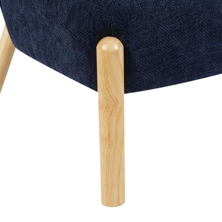 Alana Accent Armless Chair - Denim Blue - Fabric and Wood