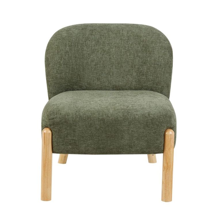 Alana Accent Armless Chair - Moss Green - Fabric and Wood