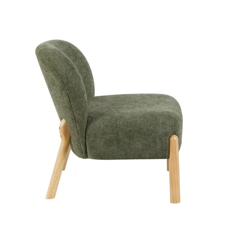 Alana Accent Armless Chair - Moss Green - Fabric and Wood