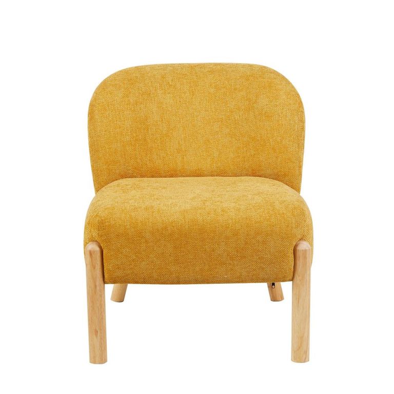 Alana Accent Armless Chair - Ochre Yellow - Fabric and Wood