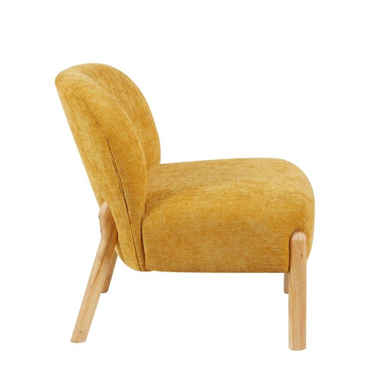 Alana Accent Armless Chair - Ochre Yellow - Fabric and Wood