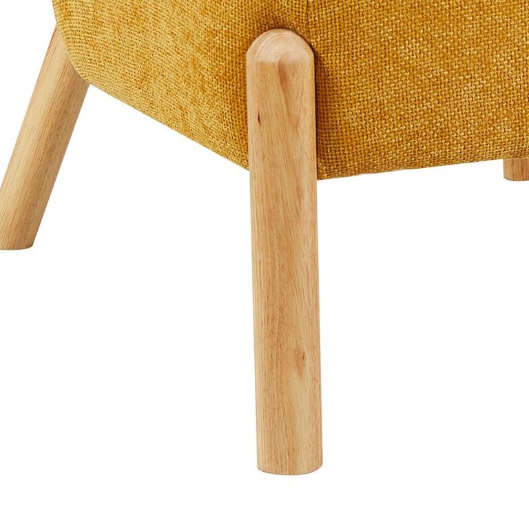 Alana Accent Armless Chair - Ochre Yellow - Fabric and Wood