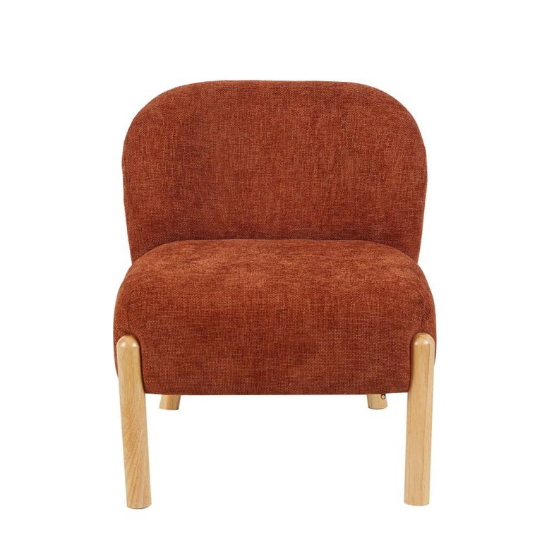 Alana Accent Armless Chair - Rust Orange - Fabric and Wood