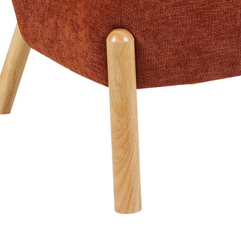 Alana Accent Armless Chair - Rust Orange - Fabric and Wood