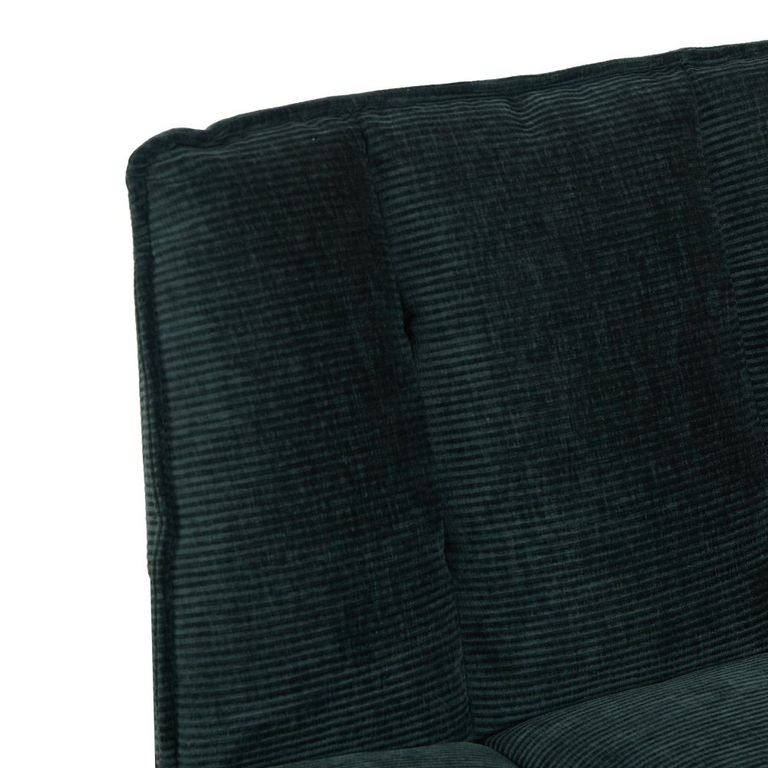 Bella Swivel Accent Armless Chair - Dark Green and Matt Black - Fabric 