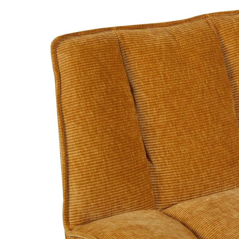 Bella Swivel Accent Armless Chair - Ochre Yellow and Matt Black - Fabric 