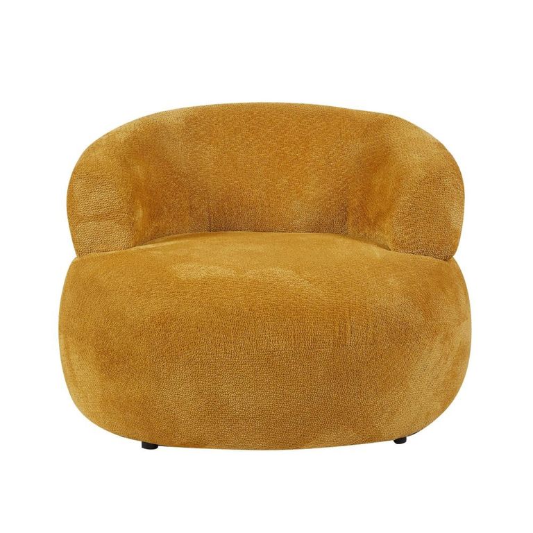 Daisy Accent Chair - Curved Back - Mustard Yellow - Fabric