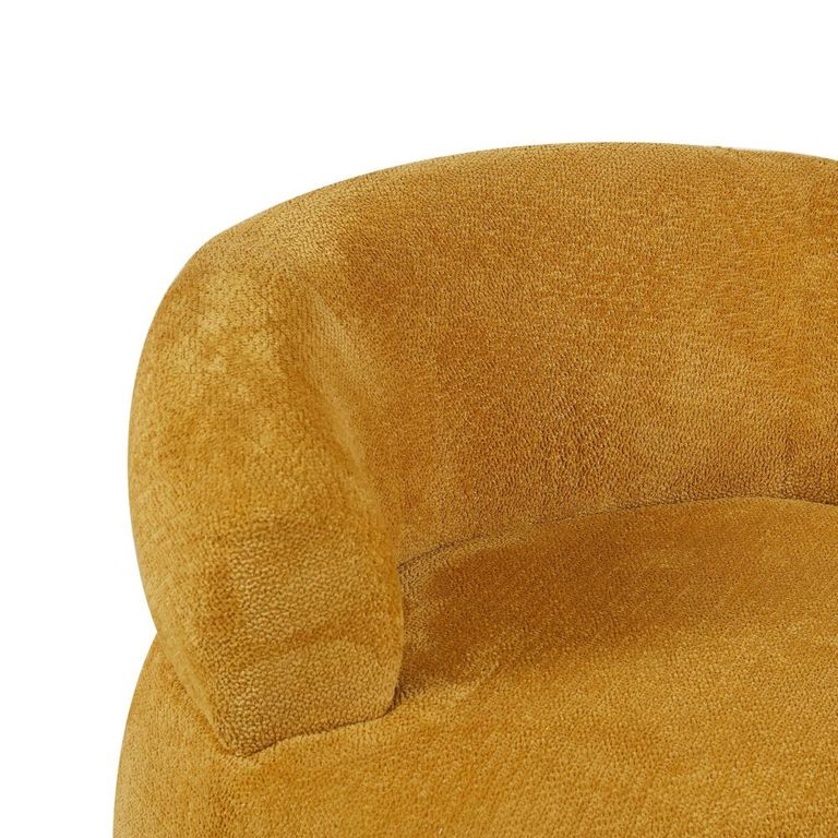 Daisy Accent Chair - Curved Back - Mustard Yellow - Fabric