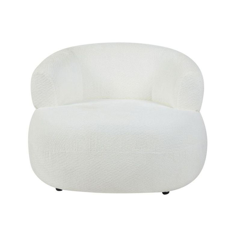 Daisy Accent Chair - Curved Back - White - Fabric