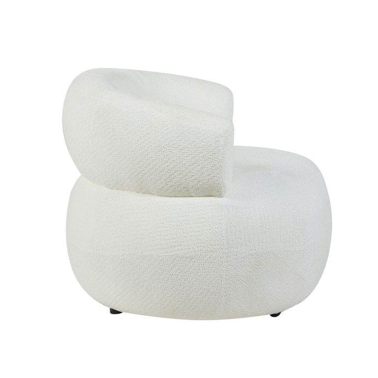 Daisy Accent Chair - Curved Back - White - Fabric