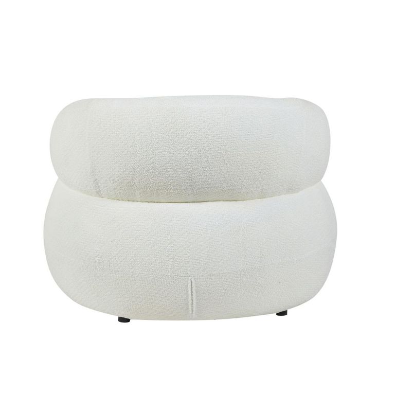 Daisy Accent Chair - Curved Back - White - Fabric