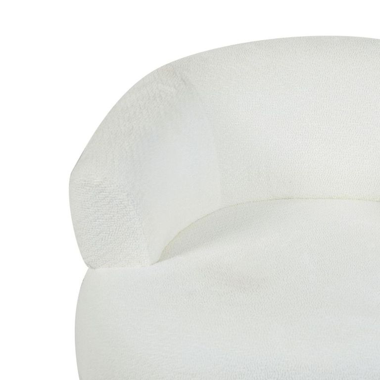 Daisy Accent Chair - Curved Back - White - Fabric