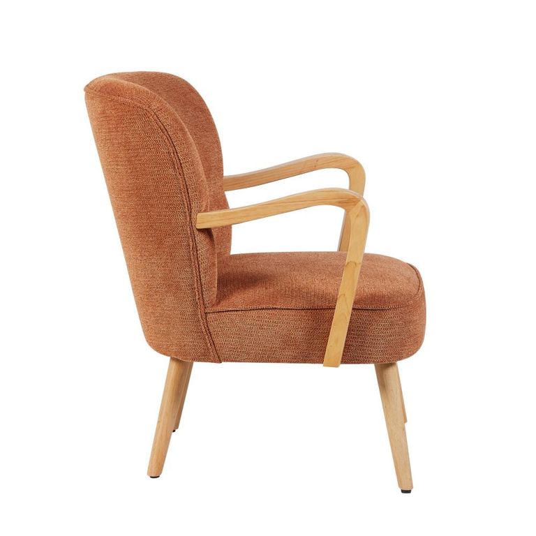 Eliza Accent Armchair - Copper - Fabric and Wood