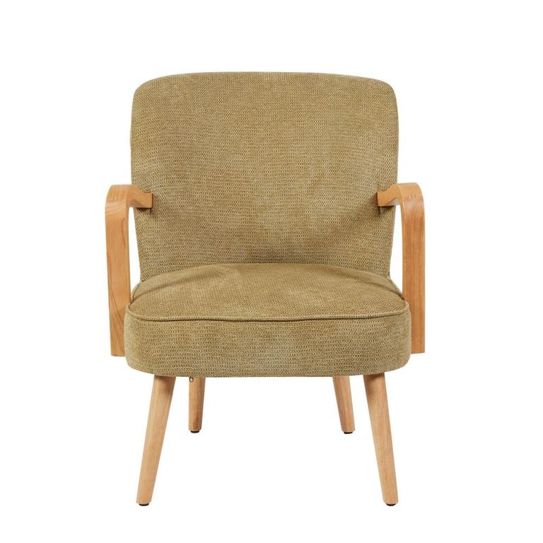 Eliza Accent Armchair - Forest Green - Fabric and Wood