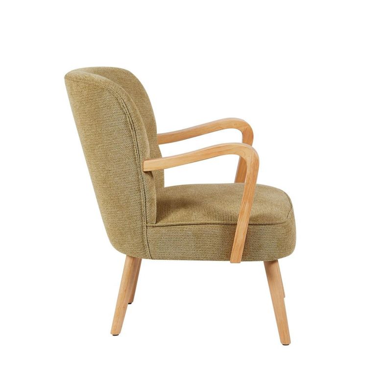 Eliza Accent Armchair - Forest Green - Fabric and Wood