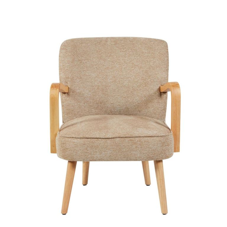 Eliza Accent Armchair - Oatmeal - Fabric and Wood