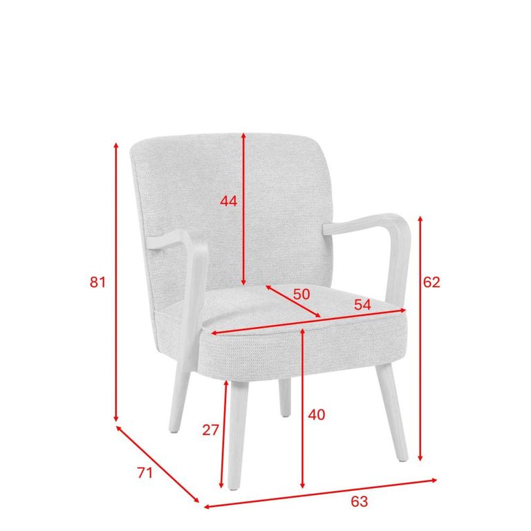 Eliza Accent Armchair - Oatmeal - Fabric and Wood
