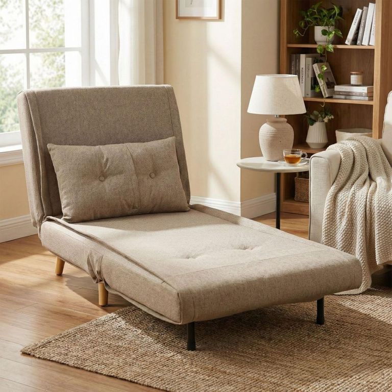 Freya Accent Armless Chair - Beige - Fabric