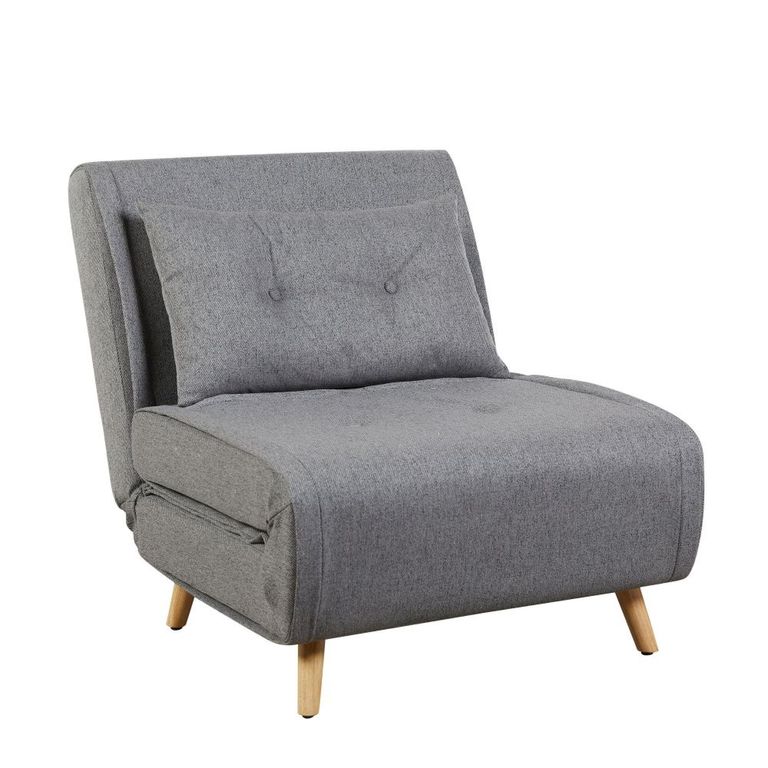 Freya Accent Armless Chair - Grey - Fabric