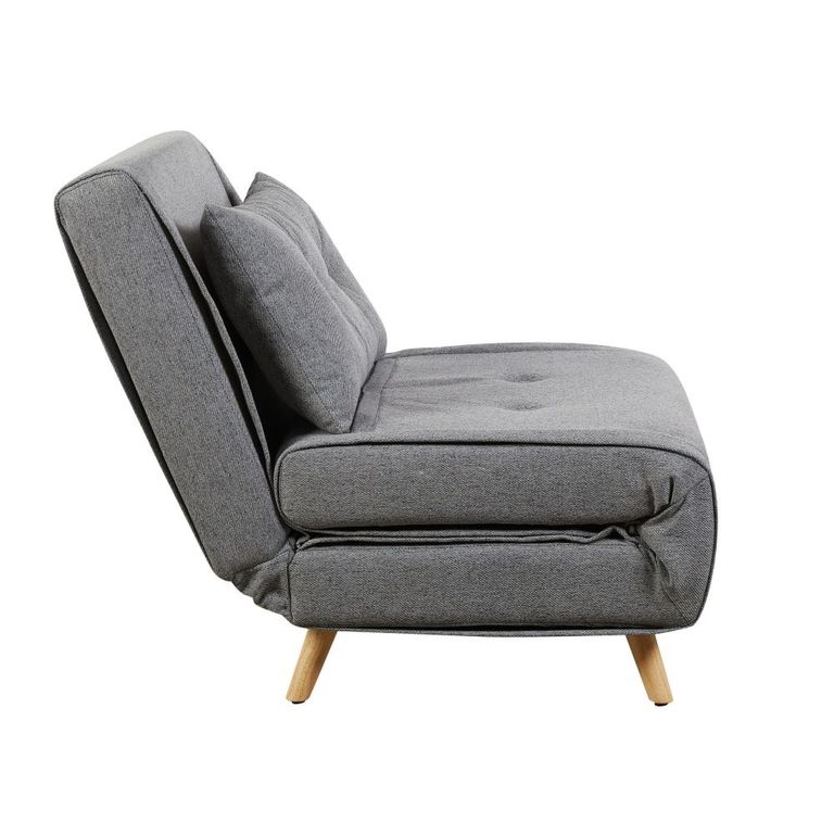 Freya Accent Armless Chair - Grey - Fabric