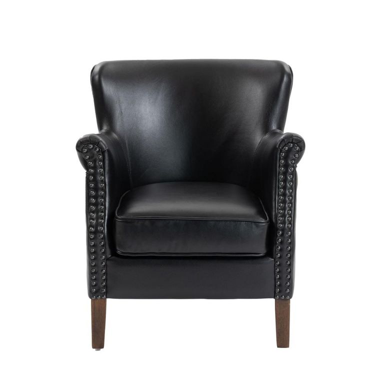 Harlow Accent Armchair - Black - Leather Look Fabric