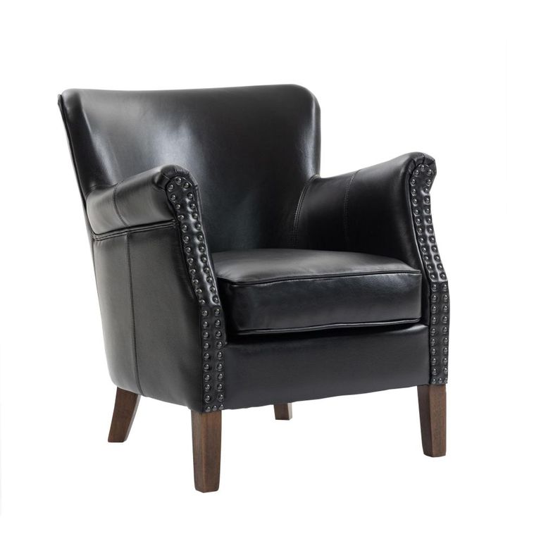 Harlow Accent Armchair - Black - Leather Look Fabric