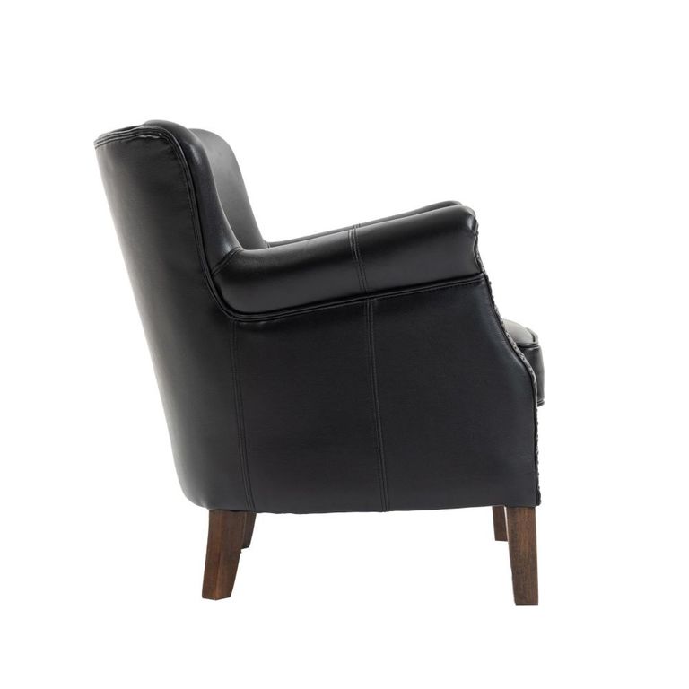 Harlow Accent Armchair - Black - Leather Look Fabric
