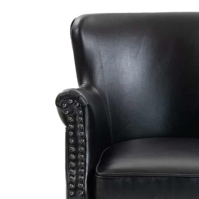 Harlow Accent Armchair - Black - Leather Look Fabric