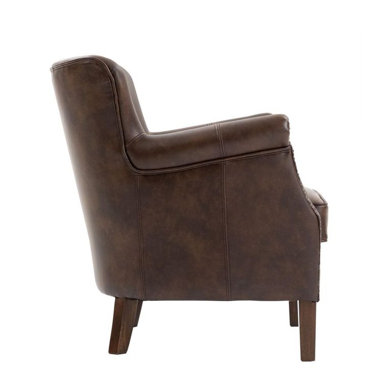 Harlow Accent Armchair - Tan - Leather Look Fabric