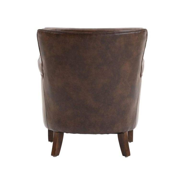 Harlow Accent Armchair - Tan - Leather Look Fabric