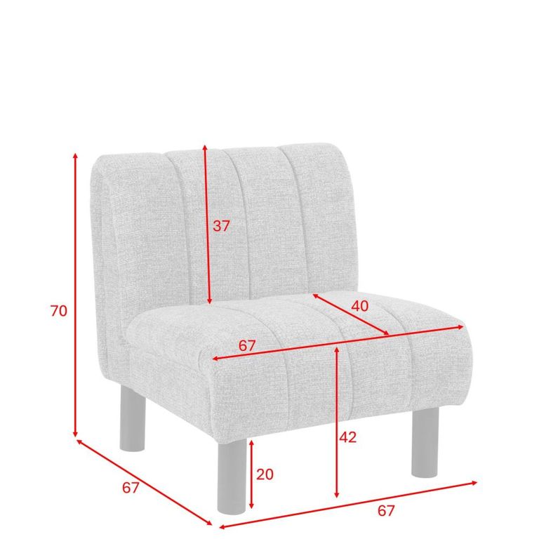 Lily Accent Armless Chair - Mustard - Fabric