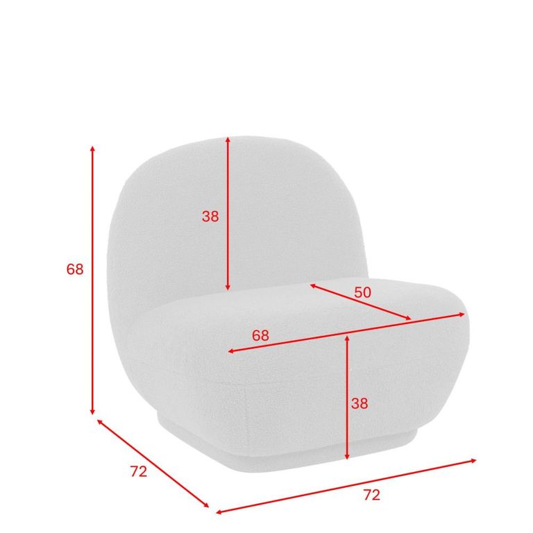 Maisie Accent Armless Chair - Grey - Fabric