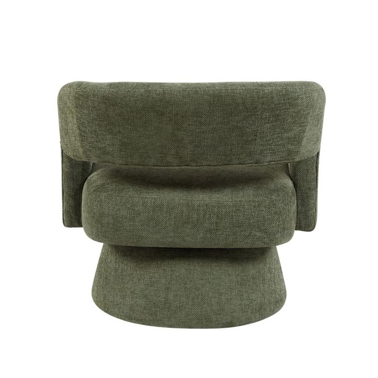Orla Swivel Accent Chair - Curved Back - Green - Fabric