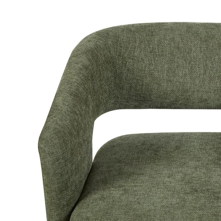 Orla Swivel Accent Chair - Curved Back - Green - Fabric