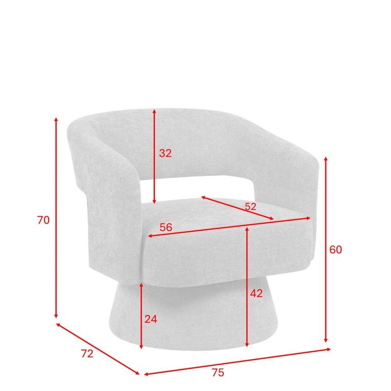 Orla Swivel Accent Chair - Curved Back - Green - Fabric