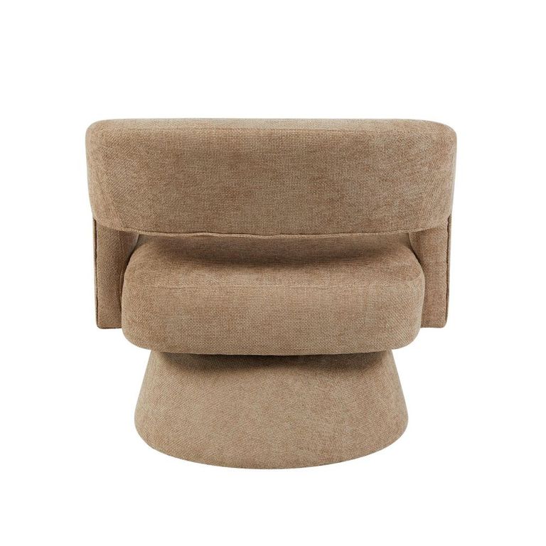 Orla Swivel Accent Chair - Curved Back - Oatmeal - Fabric